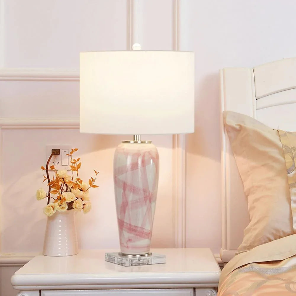Audara-High-end Simple Hotel Front Desk Coffee Shop B&B Desk Light Fashion Bedroom Living Room Study Desk Lamp Modern Fabric Ceramic Table Lamp Restaurant Villa Club Lighting Fixture