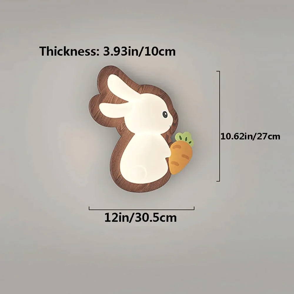 Audara-Nordic Log Full Spectrum Eye Protection Wall Lamp Cartoon Kids Bedroom Bedside Study Wall Lights 12in Living Room Corridor Entrance Wall Sconces Suitable For Welfare Home Kindergarten Lighting Fixture