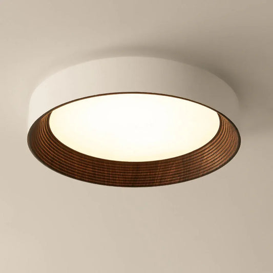 Audara-Modern Eye Care Ceiling Light Log Wind Led Bedroom Study Ceiling Lampled Round Simple Household Room Balcony Ceiling Fixtures Embedded Three Color Variable Light Lighting Fixture (48W)