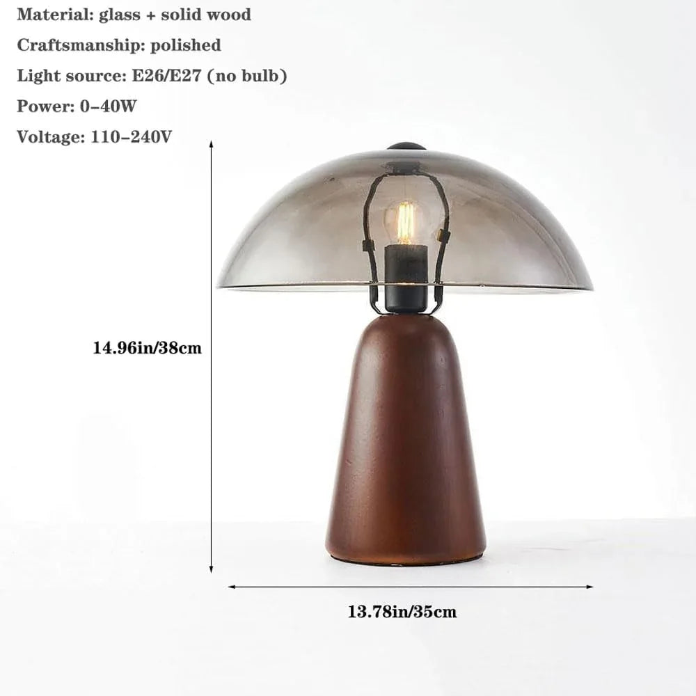 Audara-Postmodern Luxury Light Study Office Restaurant Decorative Desk Light Cozy Simple Solid Wood Glass Desk Lamp Apartment Living Room Bedroom Table Lamp Farmhouse Coffee Shop Club Lighting Fixture