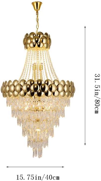 Audara-16-inch Crystal Chandeliers European Modern-Style Chandeliers for Living Rooms, Bedrooms, Studies, Hotels, and Kitchen Islands Semi-Flush Mount Chandelier