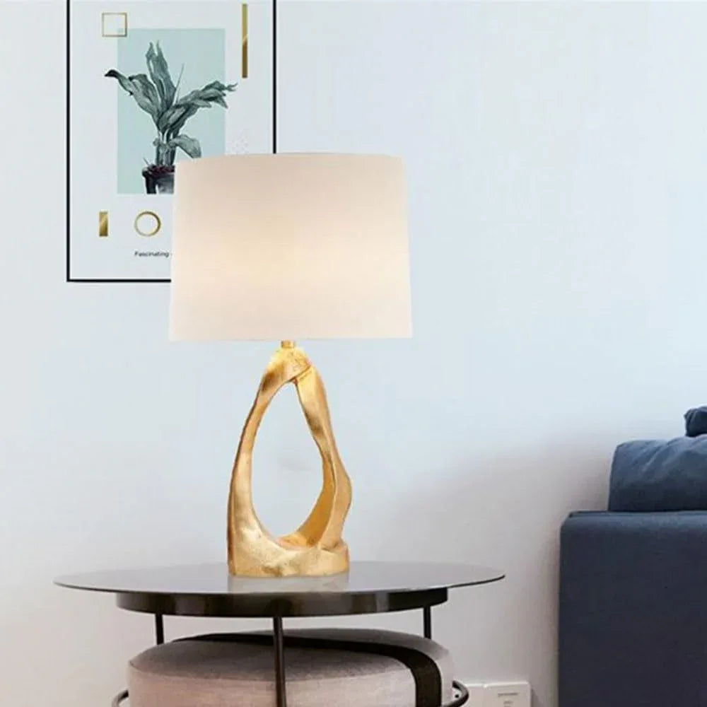 Audara-American Simple Bedroom Study Desk Light Art Creative Fabric Resin Desk Lamp Club Coffee Shop Office Decorative Table Lamp Hotel Villa Mall Farmhouse B&B Living Room Lighting Fixture