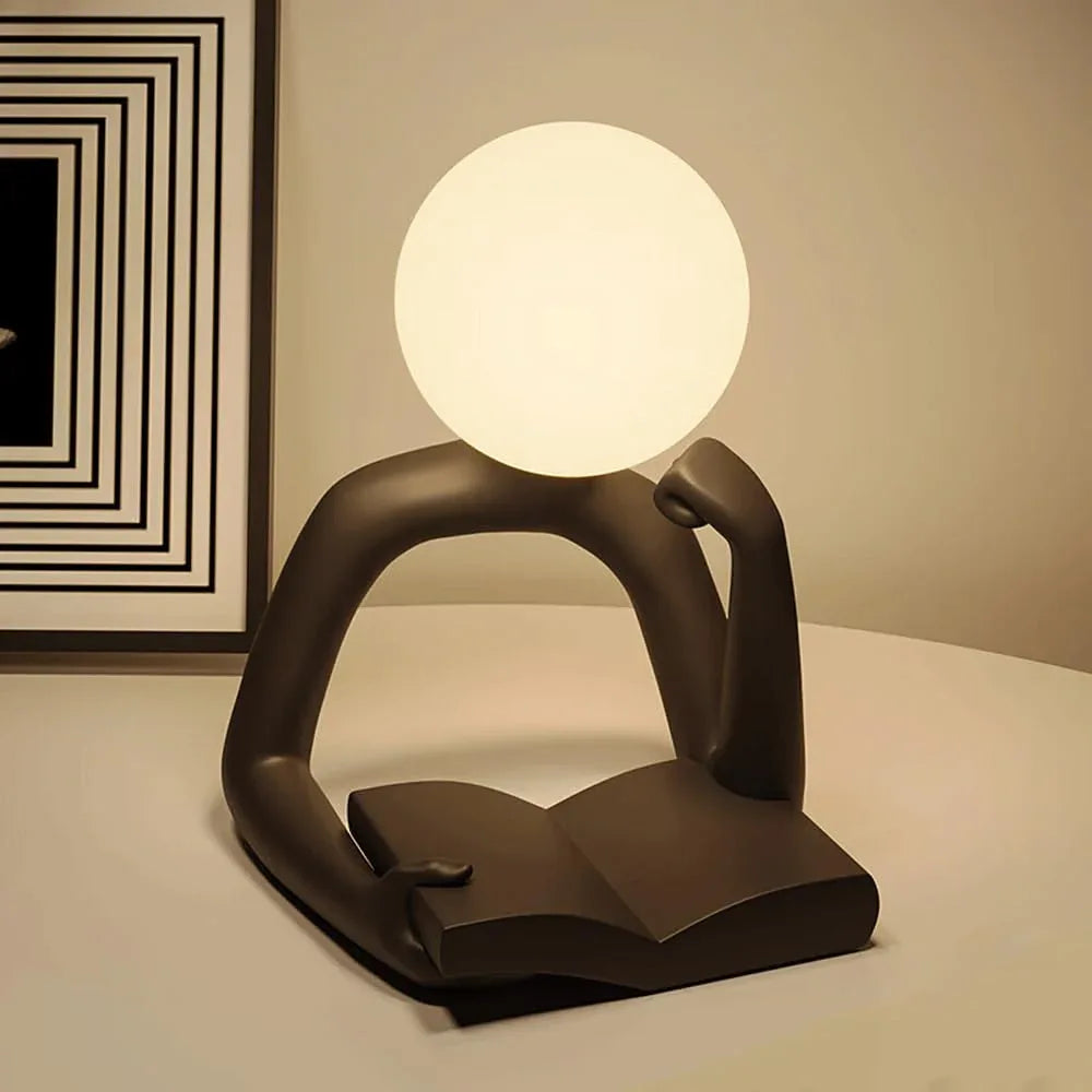 Audara-Modern Simple Reading Character Shape Study Room Bedroom Desk Light Creative Warm Office Villa Decoration Desk Lamp Model Room Hotel Front Desk Table Lamp Cafe Club Lighting Fixture Dark