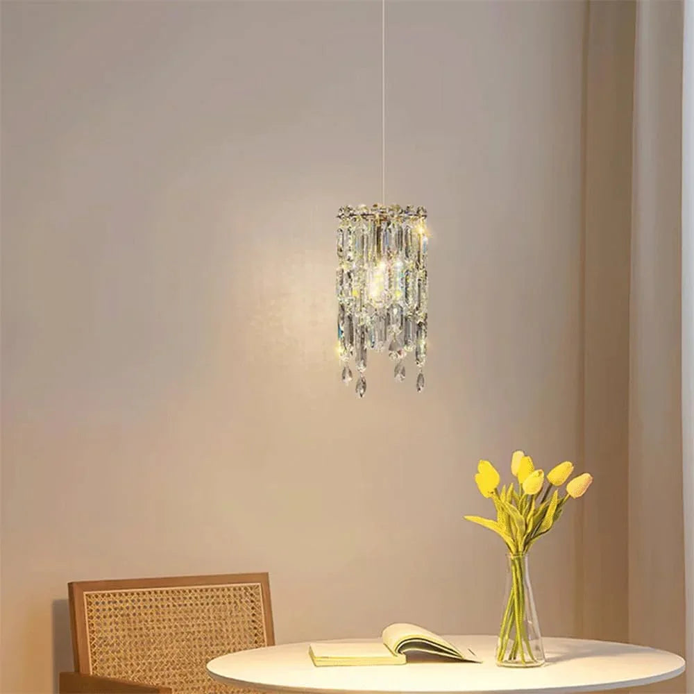 Audara-Minimalist Bohemian Style 6-inch Crystal Pendant Light, Suitable for Various Scenarios Such As Bedrooms, Hotels, Studies, Bedside Rooms, Kitchen Islands, and Entryways.