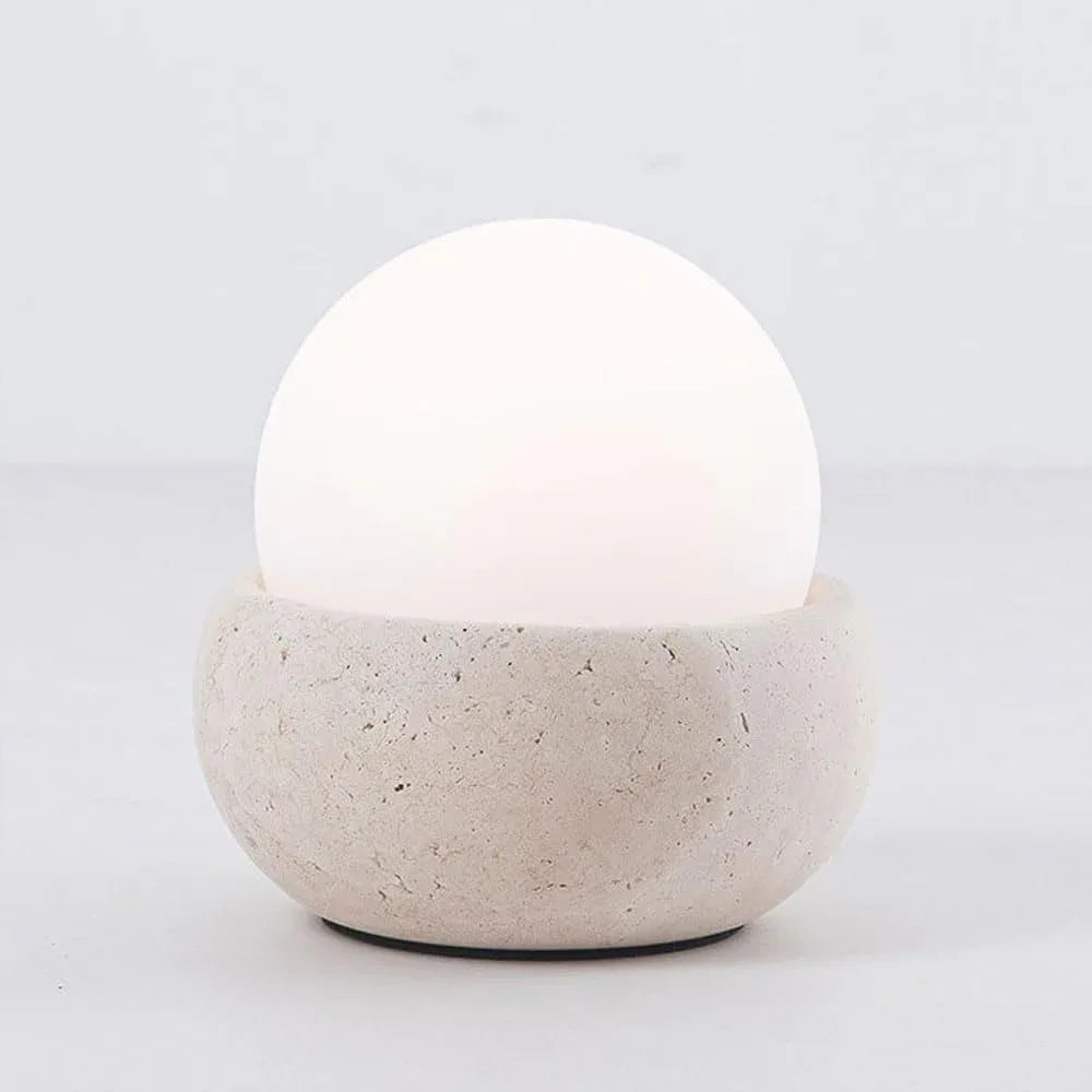 Audara-Wabi Sabi Style Sleep Bedroom Desk Light Rechargeable Remote Control Travertine Desk Lamp Study Office Dormitory Table Lamp Coffee Shop Restaurant Decorative Night Light Lighting Fixture