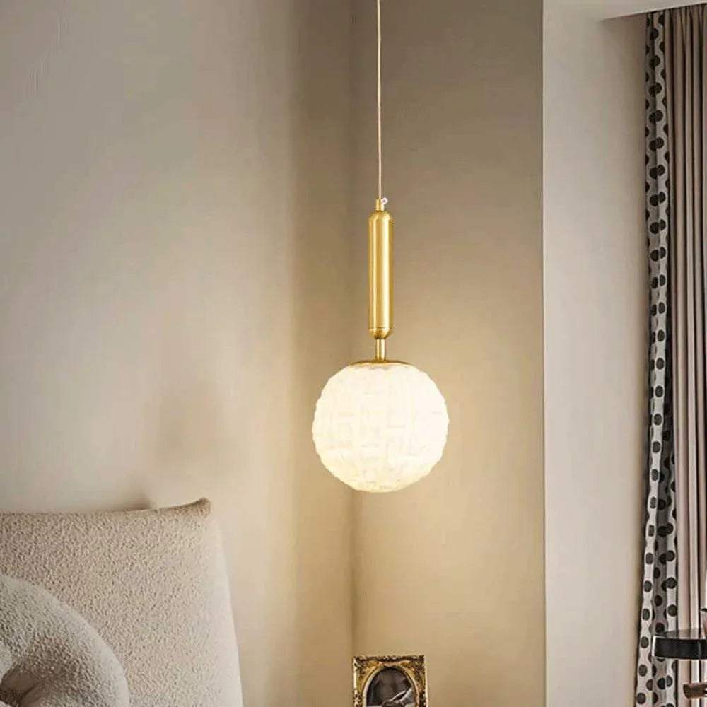 Audara-5-inch Diameter Crystal Pendant Light, Spherical Decorative Lamp, Bohemian Style, European Minimalist Style, Suitable for Bedrooms, Hotels, Entryways, Kitchen Islands, and Other Scenarios.