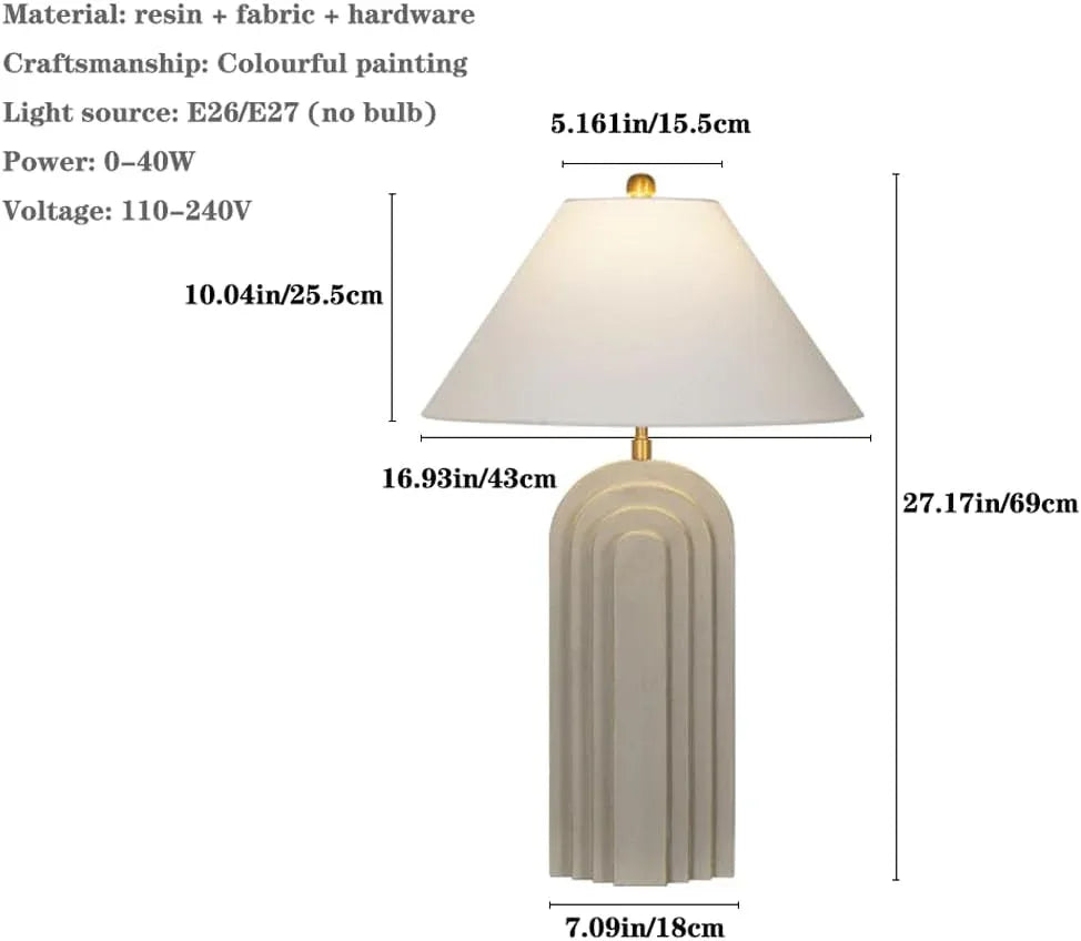 Audara-Industrial Style Living Room Bedroom Bedside Desk Light Simple Study Coffee Shop Office Desk Lamp Creative Imitation Cement Resin Table Lamp Coffee Shop Restaurant Club House Lighting Fixture