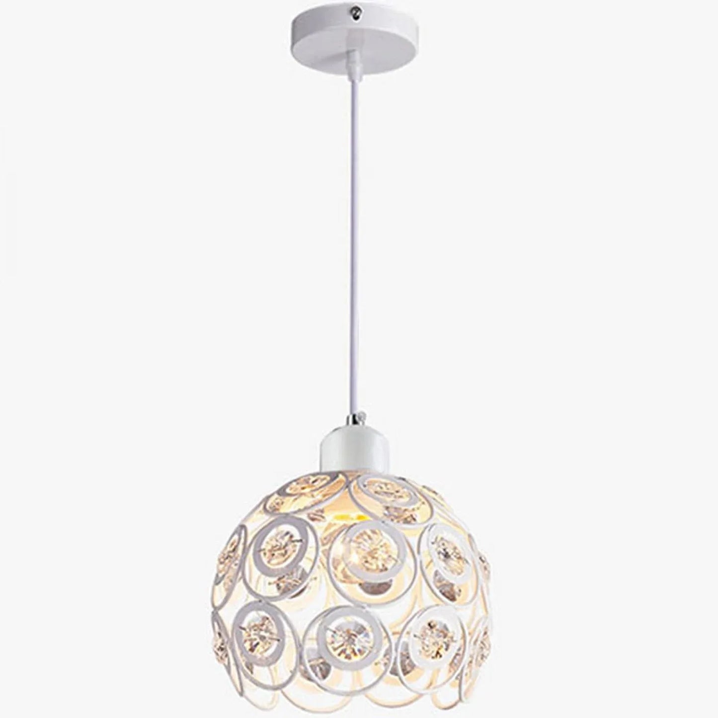 Audara-Crystal Pendant Light, 8-inch, Bohemian Style, Minimalist Design, Multi-Style Lighting Fixture Suitable for Living Rooms, Cafes, Dining Rooms, Kitchen Islands, and Entryways. B