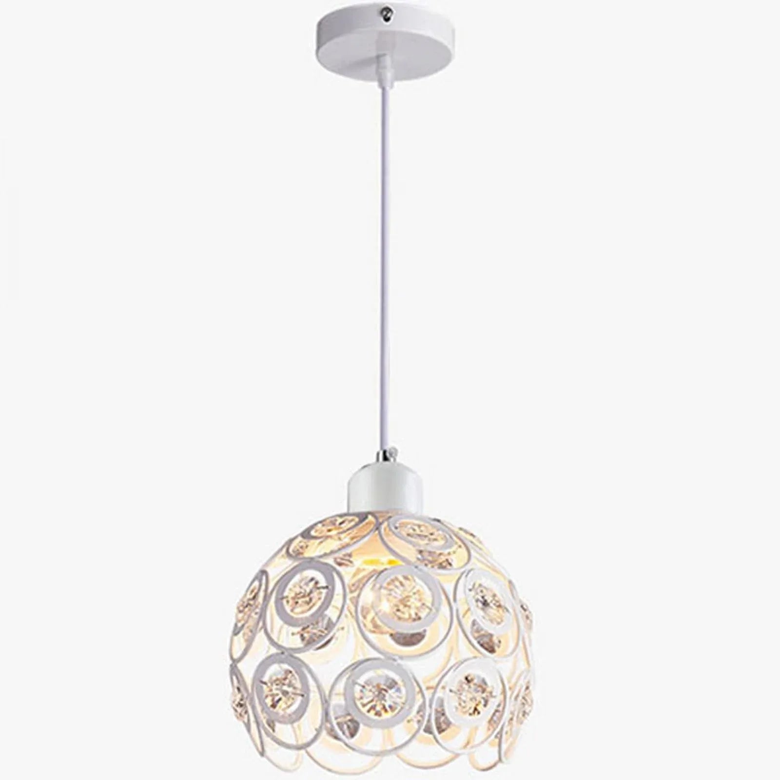 Audara-Crystal Pendant Light, 8-inch, Bohemian Style, Minimalist Design, Multi-Style Lighting Fixture Suitable for Living Rooms, Cafes, Dining Rooms, Kitchen Islands, and Entryways. B