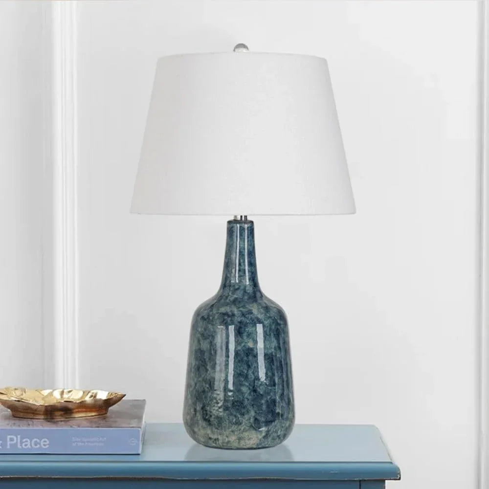 Audara-Luxury Luxury Elegant Study Room Bedroom Bedside Desk Light High-end Fabric Ceramic Desk Lamp Sample Room Living Room Couch Side Villa Table Lamp B&B Club Restaurant Decoration Lighting Fixture