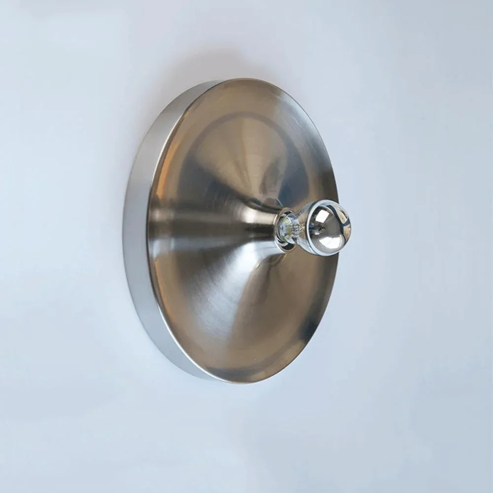 Audara-Antique Postmodern Living Room LED Wall Lamp Scandinavian Background Wall Bedside Wall Lights Aisle Corridor UFO Sconces Bedroom Creative Spherical Mounted Lighting Fixture Silver