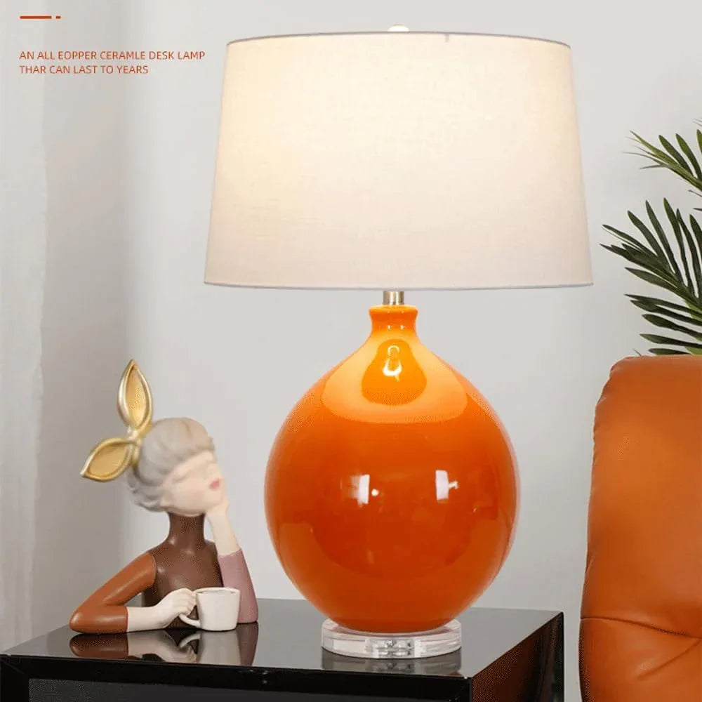 Audara-Minimalist Bedroom Bedside Desk Light High-end Hotel Room Model Room Showcase Desk Lamp Elegant Fabric Ceramic Table Lamp Restaurant Farmhouse Villa Club Lighting Fixture