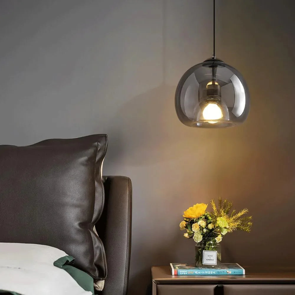 Audara-9-inch Glass Pendant Lights: Simple and Creative Design, Easily Complements Various Decor Styles. Can Be Installed Above The Bedside, in The Living Room, Dining Room, Kitchen Island, Etc.
