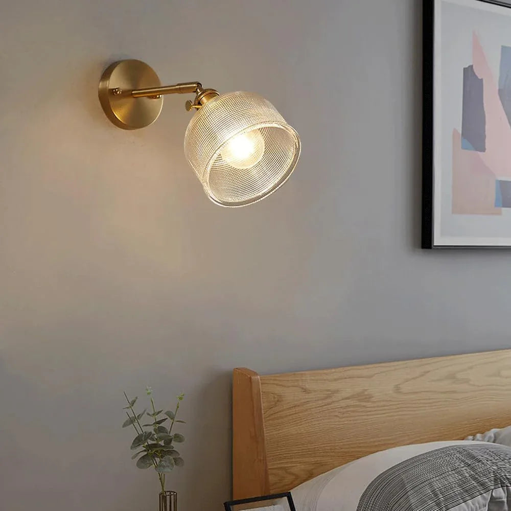Audara-Japanese Bedroom Bedside Wall Lamp Fresh Simple Background Wall Lights Creative Personalized Glass Sconces American Industrial Style Decoration Mounted Lighting Fixture