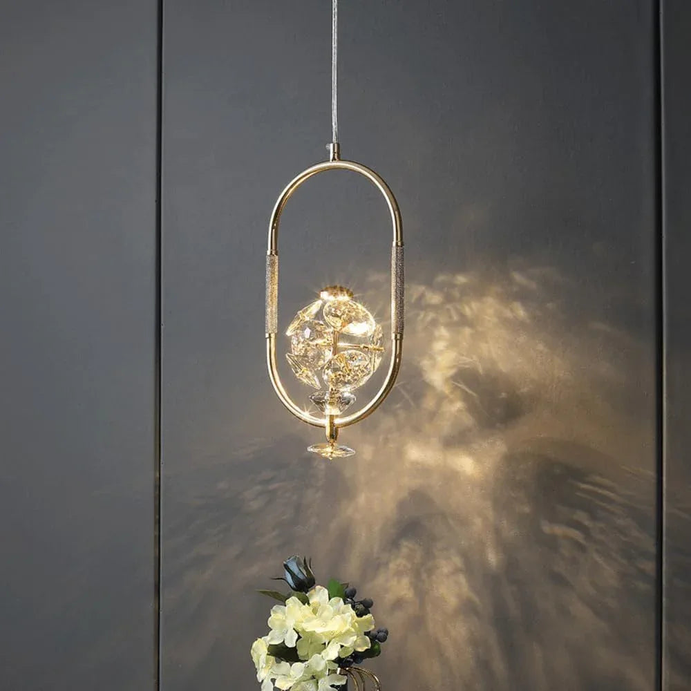 Audara-Crystal Pendant Light, 8-inch Style, Modern and Luxurious Design, Suitable for Various Locations Such As Hotels, Restaurants, Kitchen Islands, and Bedrooms