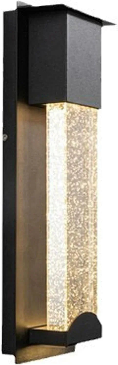 Audara-Black 13.8-inch Outdoor Wall Light LED Crystal Glass Wall Sconces Porch, Hallway, Living Room Wall Lamp Modern Minimalist Wall Mount Light Fixture