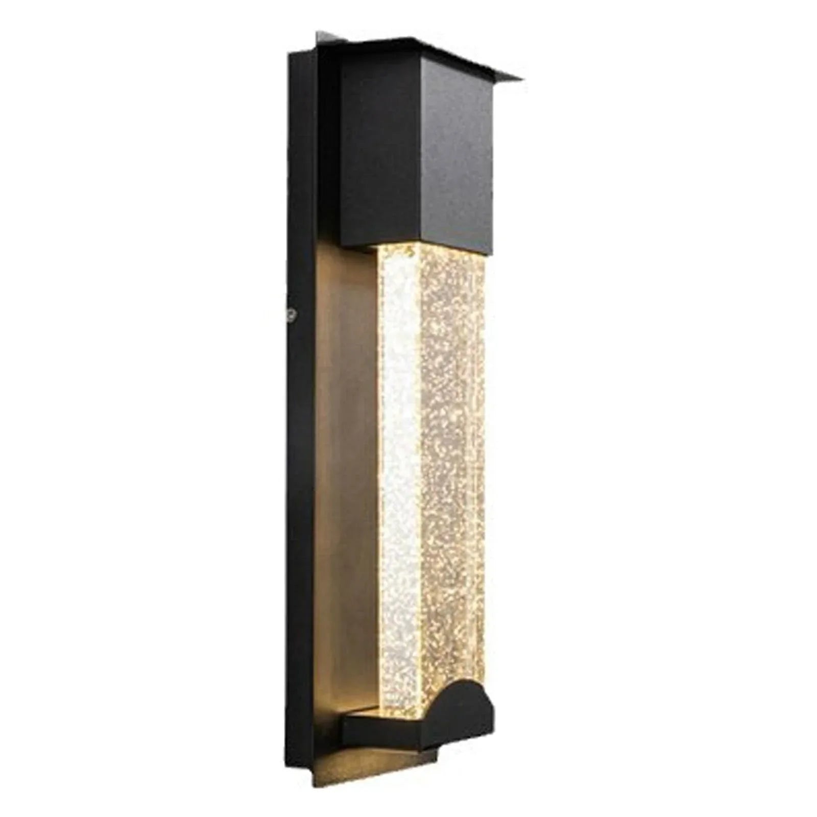 Audara-Black 13.8-inch Outdoor Wall Light LED Crystal Glass Wall Sconces Porch, Hallway, Living Room Wall Lamp Modern Minimalist Wall Mount Light Fixture
