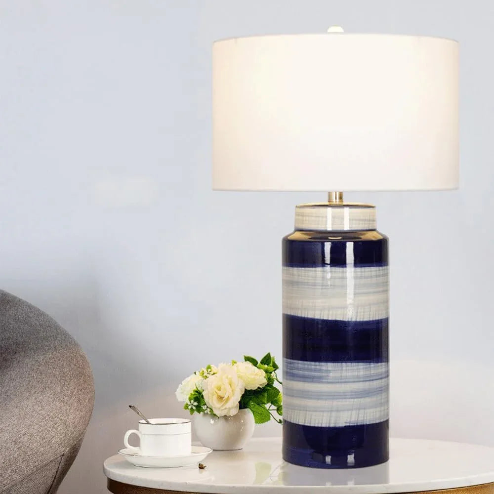 Audara-Scandinavian Fabric Ceramic Desk Light Luxury Living Room Office Desk Lamp Study Room Bedroom Tea House Table Lamp Restaurant B&B Hotel Front Desk Decoration Lighting Fixture