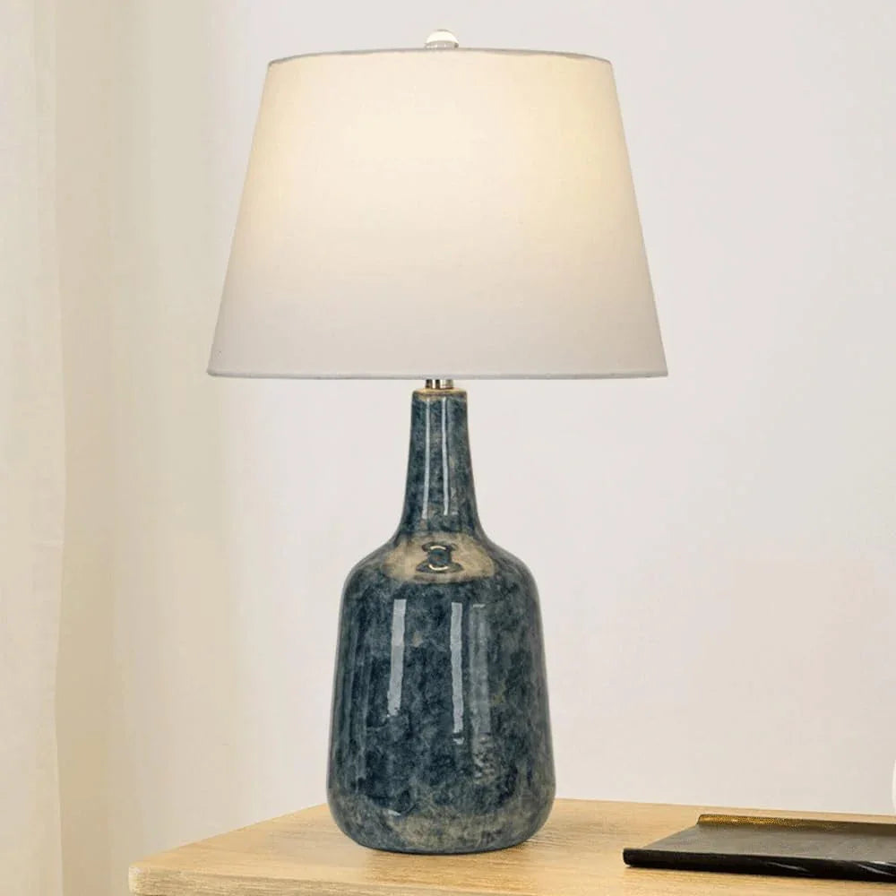 Audara-Luxury Luxury Elegant Study Room Bedroom Bedside Desk Light High-end Fabric Ceramic Desk Lamp Sample Room Living Room Couch Side Villa Table Lamp B&B Club Restaurant Decoration Lighting Fixture