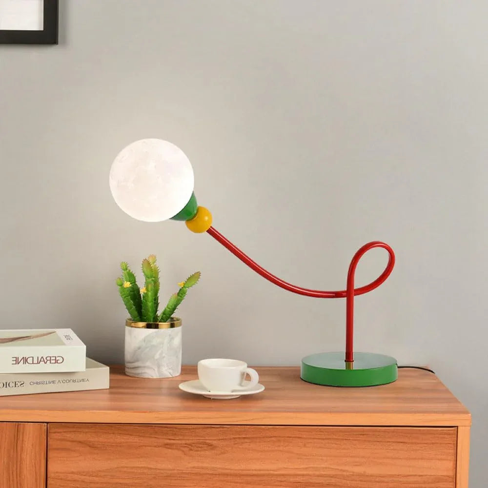 Audara-Simple Retro Living Room Study Desk Light Creative Moon Ball Metal Desk Lamp Bedroom Bedside Warehouse Workstation Table Lamp Villa Farmhouse Dormitory Apartment Bar Decoration Lighting Fixture