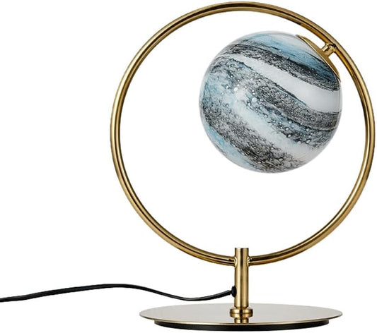 Audara-Postmodern Creative Bedroom Study Desk Light Art Design Planet Glass Desk Lamp Office Showroom Model House Table Lamp Hotel Club Villa Decoration Lighting Fixture