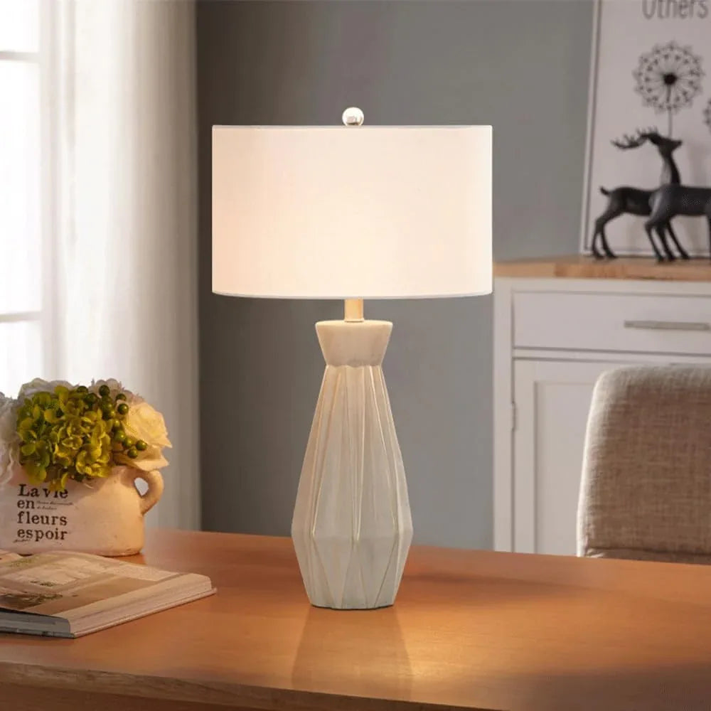 Audara-Scandinavian Luxury Fabric Cement Desk Light American Creative Sample Room Living Room Desk Lamp Apartment Hotel Room Office Table Lamp Bedroom Bedside Read Lighting Fixture