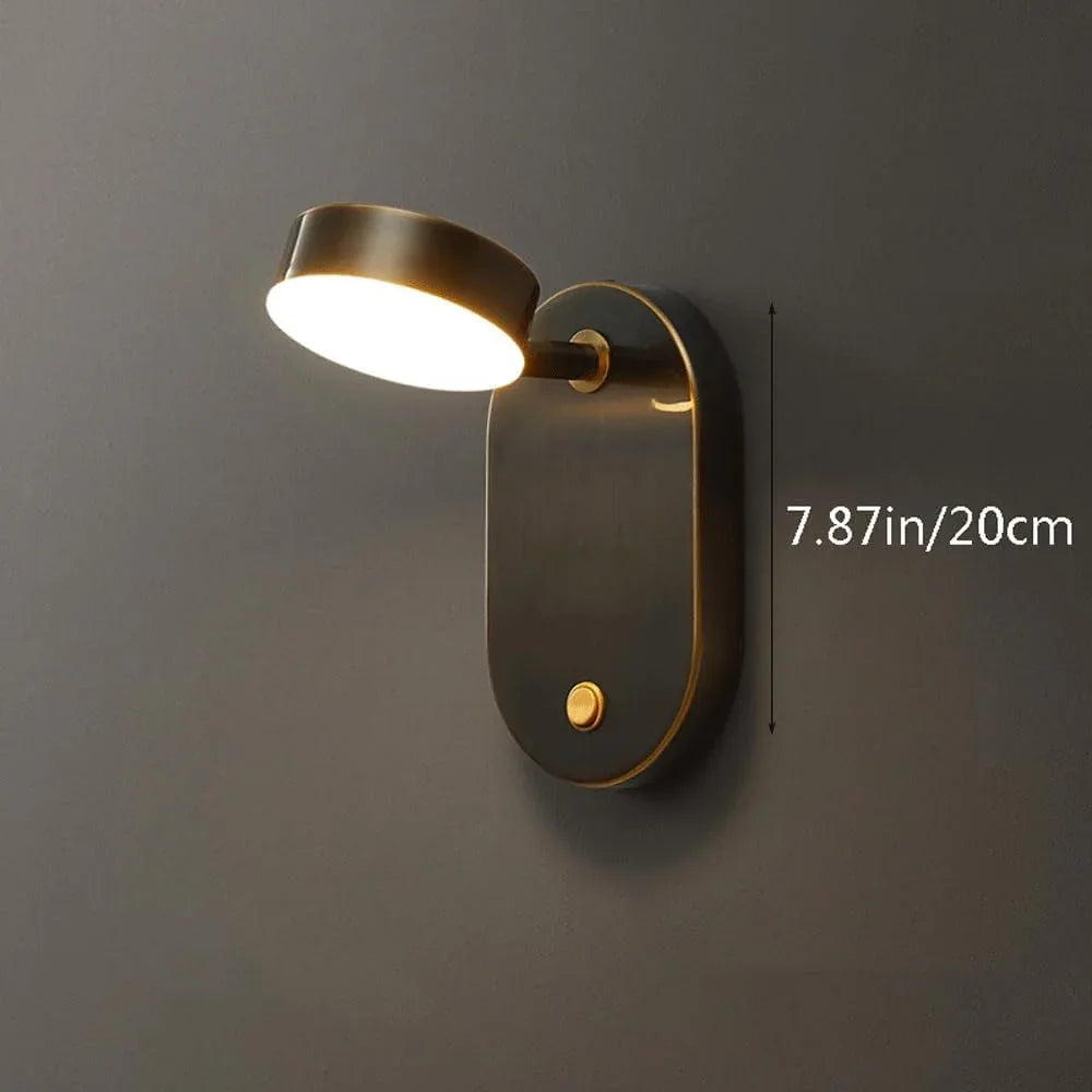 Audara-Scandinavian Light Luxury All Copper Wall Lamp Simple Living Room Background Wall Lights Rotatable Bedroom Bedside Sconces Aisle Corridor Entrance Mounted Lighting Fixture