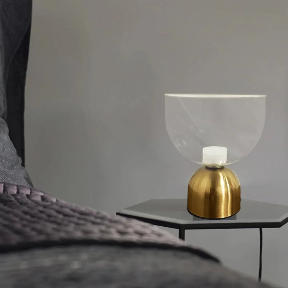 Audara-Italian Design Bedroom Bedside Desk Light Luxury Simple Transparent Glass Desk Lamp Corridor Window Living Room Sofa Side Table Lamp Cafe Hotel Front Desk Lounge Area Lighting Fixture