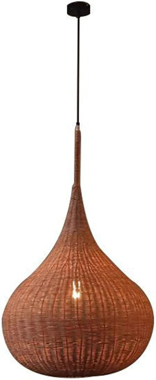 Audara-16-inch Woven Pendant Light Bohemian, Wabi-Sabi, and Multi-Style Ceiling Light Fixture Suitable for Bedrooms, Hotels, Study Rooms, Dining Areas, Entryways, and More Retro Lamp