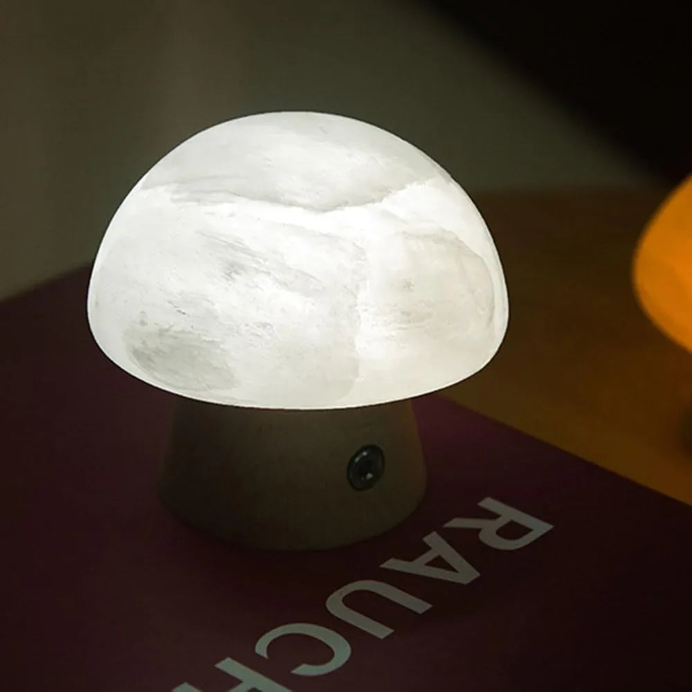 Audara-Creative Warm Bedroom Bedside Children's Room Desk Light Cute Ambiance Rechargeable Touch Switch Mushroom Stone Desk Lamp Dormitory Dining Room Decoration Table Lamp Villa Lighting Fixture