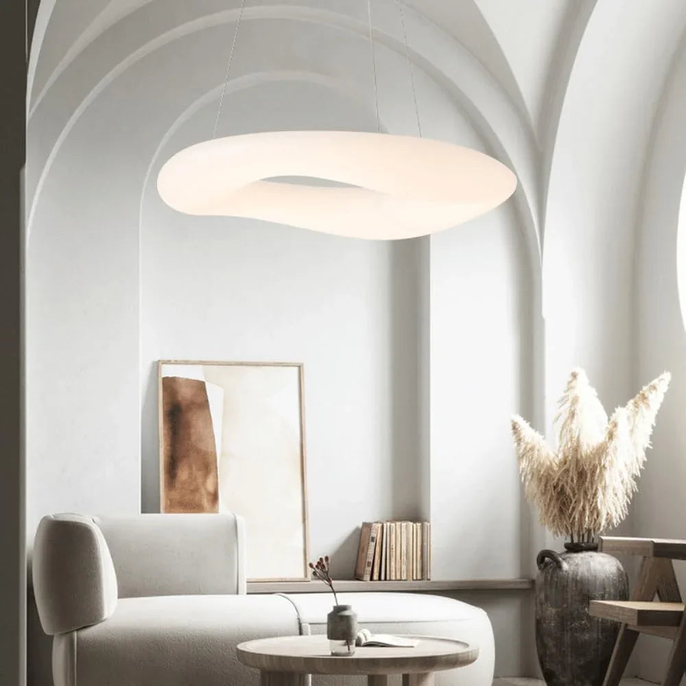 Audara-Italian Designer Cream Style Circle Pendant Light Modern Minimalist Dining Room Bedroom Hanging Lamp Three Colors Changing Light LED Chandelier Model House Light Luxury Creative Lighting Fixture