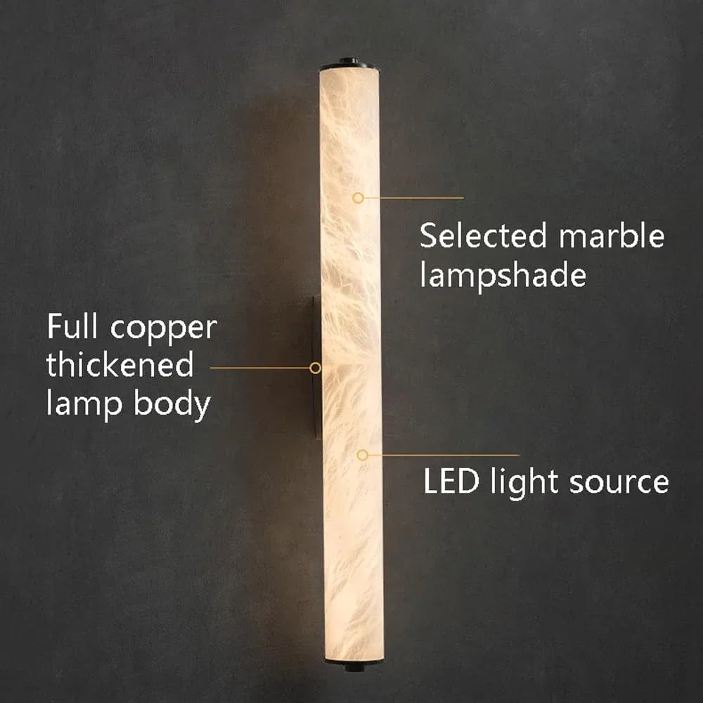 Audara-Modern Simple Wall Lamp Full Copper Long Strip Cloud Stone Wall Lights Living Room Background Wall Ambience Sconces Aisle Corridor Entryway Mounted Lighting Fixture