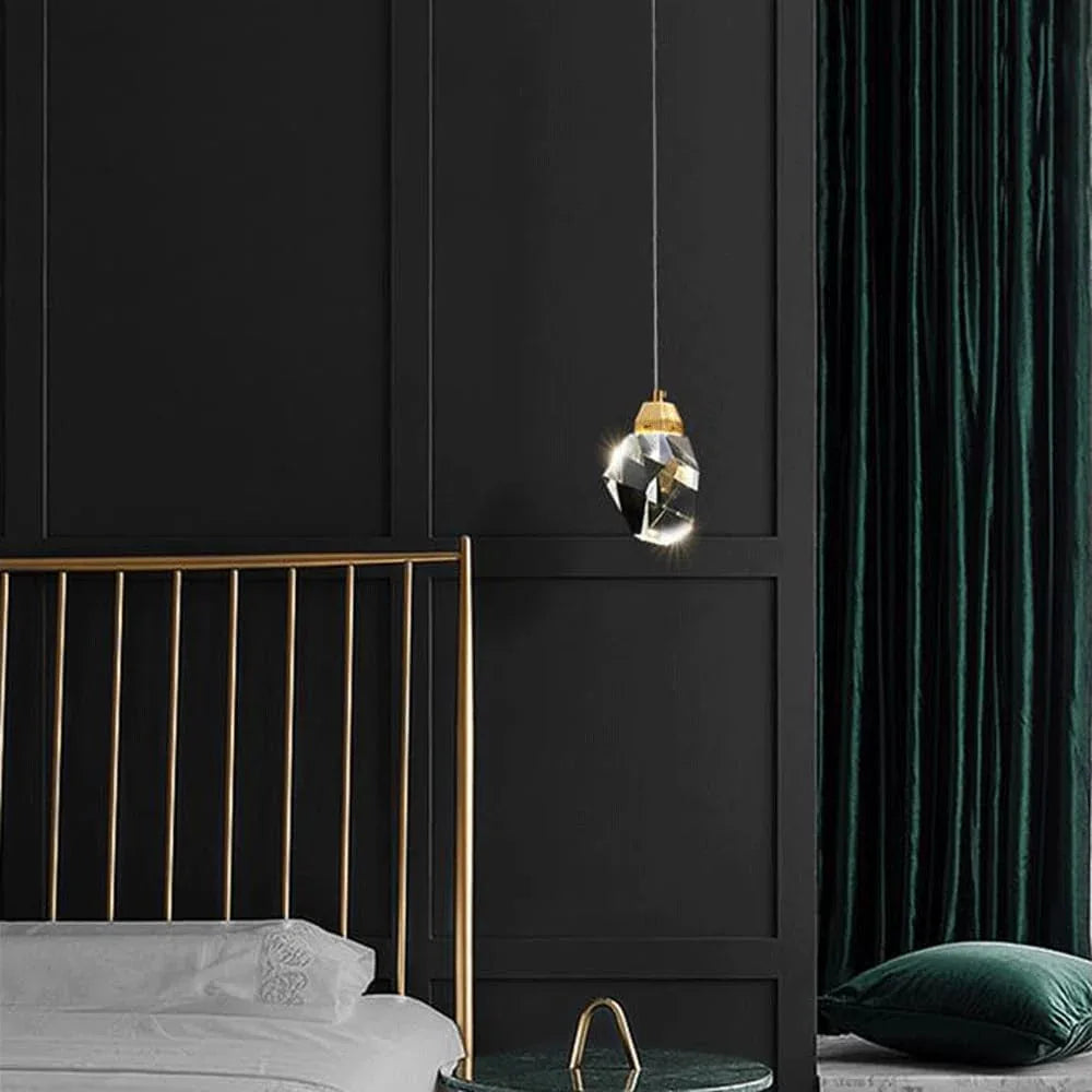 Audara-Crystal Pendant Light, 4-inch, European Modern Minimalist Style, Suitable for Installation in Various Spaces Such As Bedrooms, Hotels, Restaurant Entryways, Cafes, and Kitchen Islands.