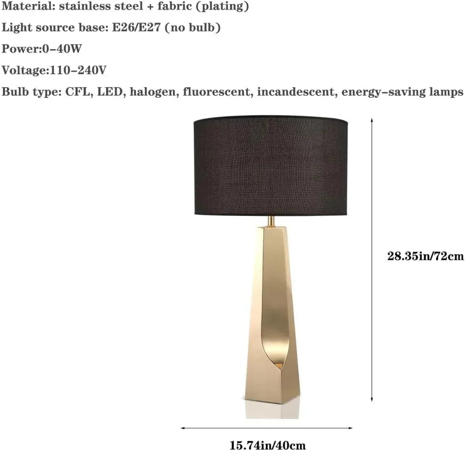 Audara-Modern Art Showroom Living Room Backdrop Desk Light Fashion Simple Fabric Stainless Steel Desk Lamp Bedroom Bedside Office Table Lamp Villa Club Coffee Shop Bar Decoration Lighting Fixture