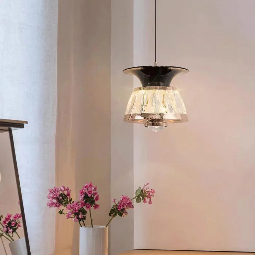 Audara-Creative Crystal Chandelier, 6-inch Ceiling Hanging Decorative Light Fixture, Modern Minimalist Style, Bohemian Style, Suitable for Bedrooms, Hotels, Kitchens, Islands, Entryways, Etc.