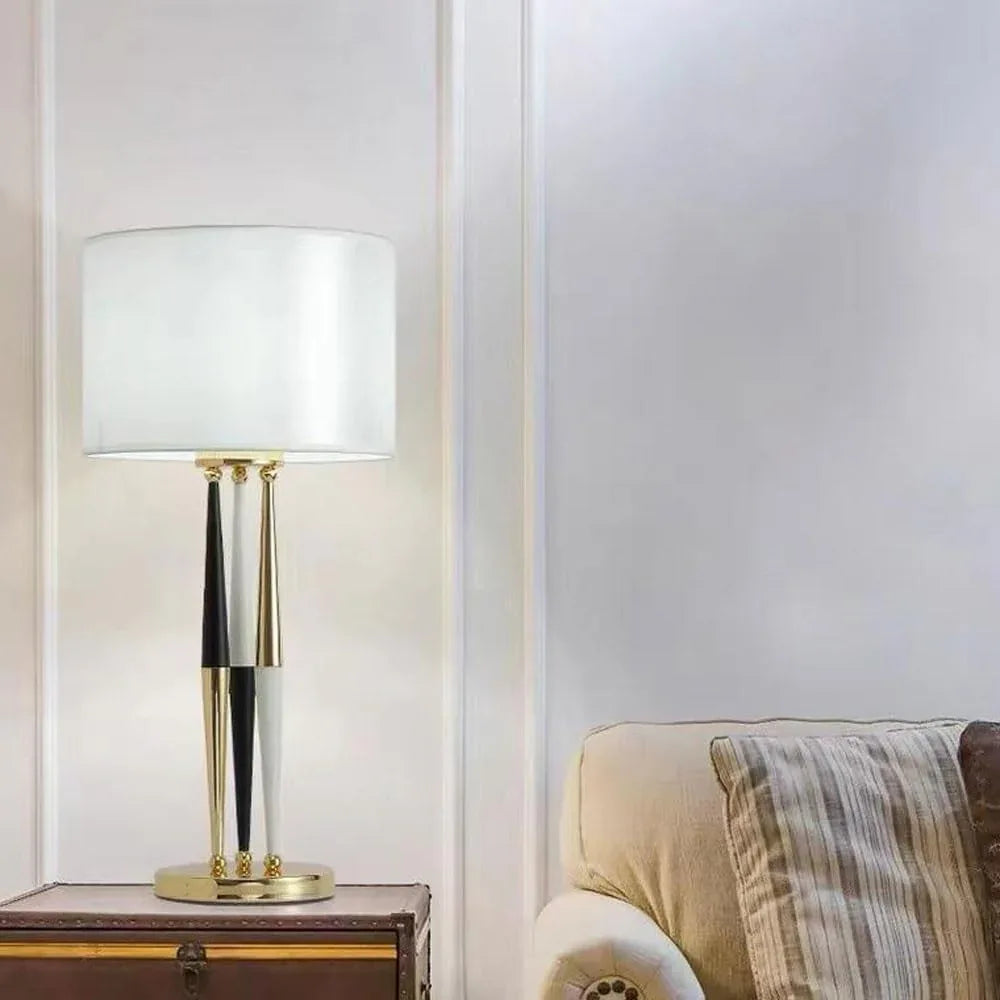 Audara-Postmodern Designer Model Living Room Bedroom Bedside Desk Light Simple Fashion Fabric Metal Desk Lamp B&B Restaurant Coffee Shop Mall Front Desk Lighting Fixture Tea House Study Room Table Lamp