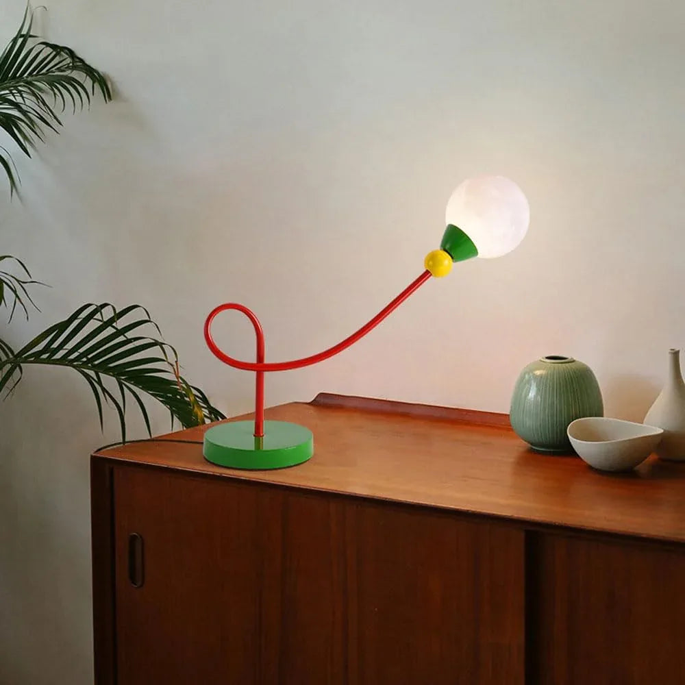 Audara-Simple Retro Living Room Study Desk Light Creative Moon Ball Metal Desk Lamp Bedroom Bedside Warehouse Workstation Table Lamp Villa Farmhouse Dormitory Apartment Bar Decoration Lighting Fixture