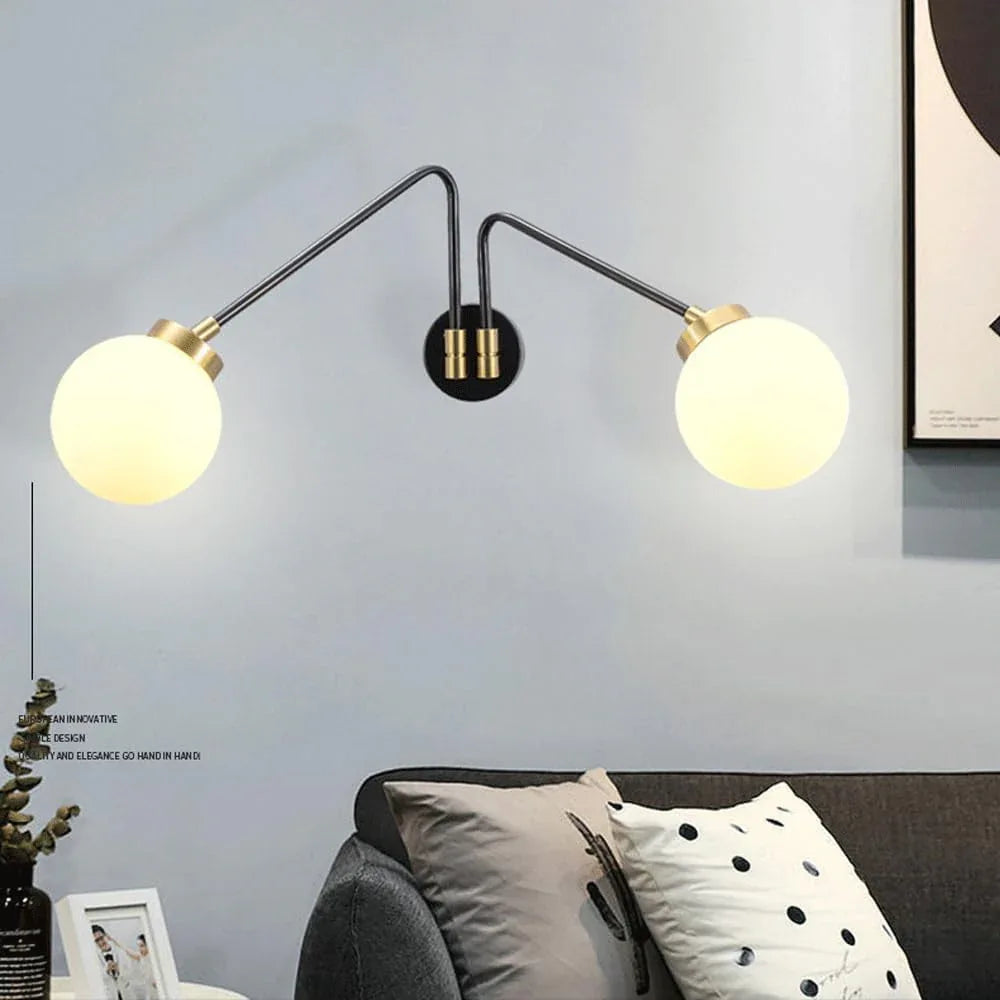 Audara-Scandinavian Simple Wall Lamp Living Room Study Bedroom Wall Lights Rotating Cafe Glass Sconces Aisle Corridor Ambience Mounted Lighting Fixture