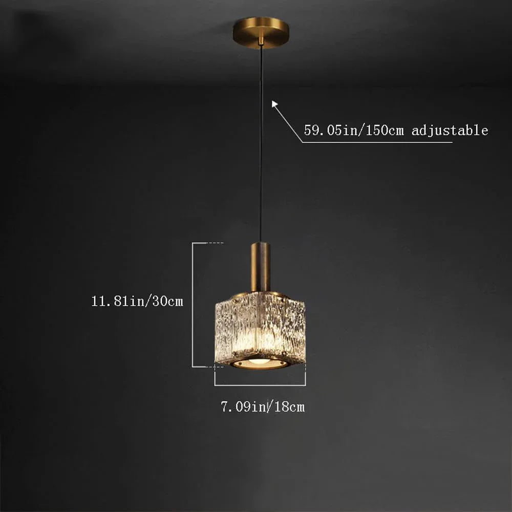 Audara-Crystal Pendant Light, 7-inch, European Modern Minimalist Style, Suitable for Installation in Various Spaces Such As Bedrooms, Hotels, Restaurant Entryways, Cafes, and Kitchen Islands.