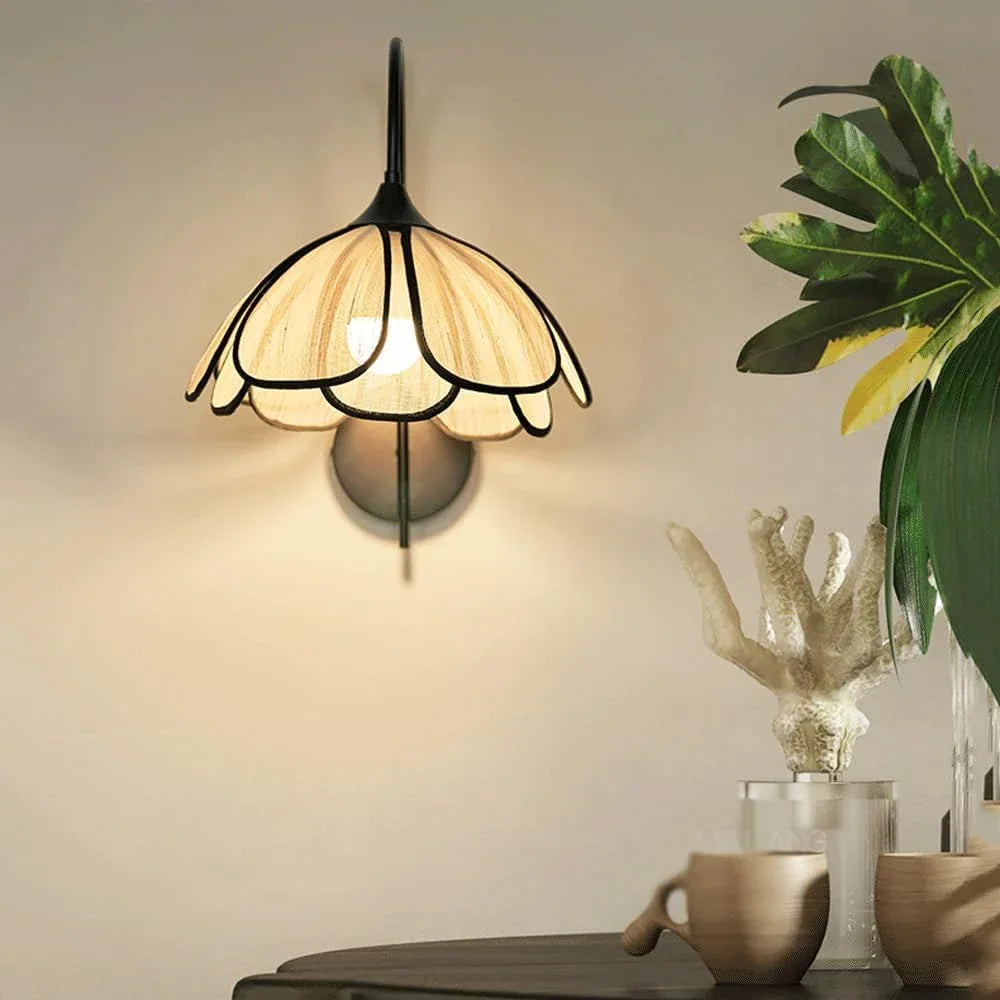 Audara-French Cream Wind Wall Lamp Scandinavia Simple Dining Room Wall Lights Living Room Bedroom Premium Sense Sconces Medieval Style Petal Decoration Mounted Lighting Fixture