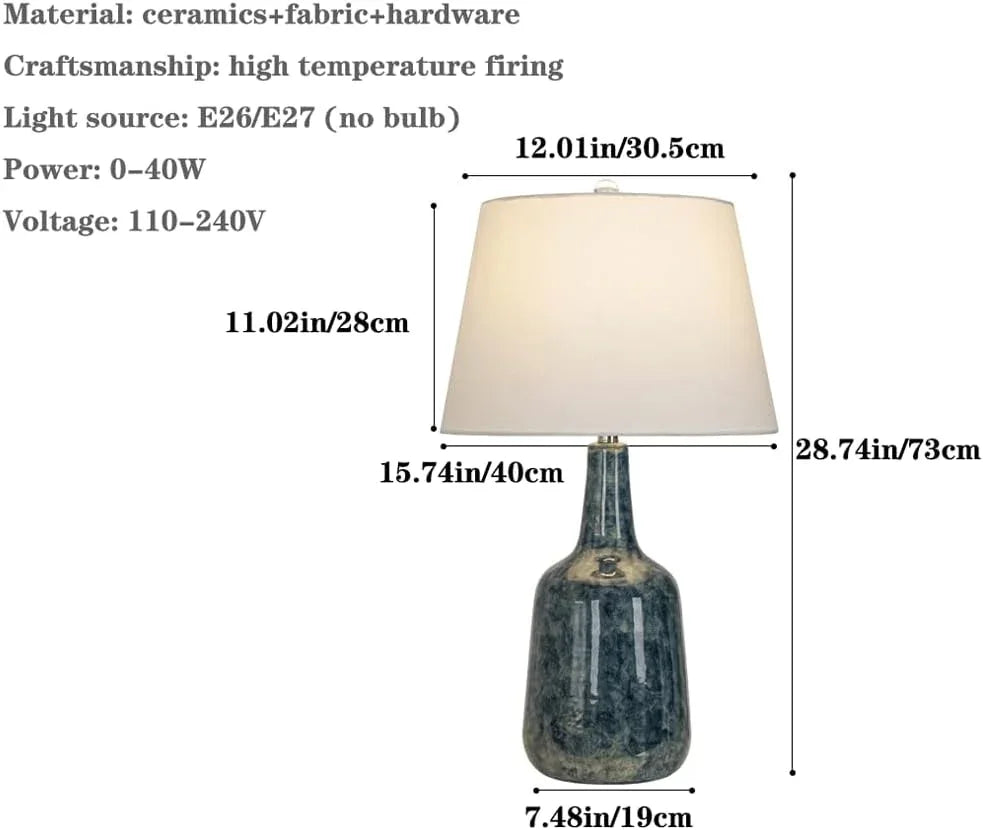 Audara-Luxury Luxury Elegant Study Room Bedroom Bedside Desk Light High-end Fabric Ceramic Desk Lamp Sample Room Living Room Couch Side Villa Table Lamp B&B Club Restaurant Decoration Lighting Fixture