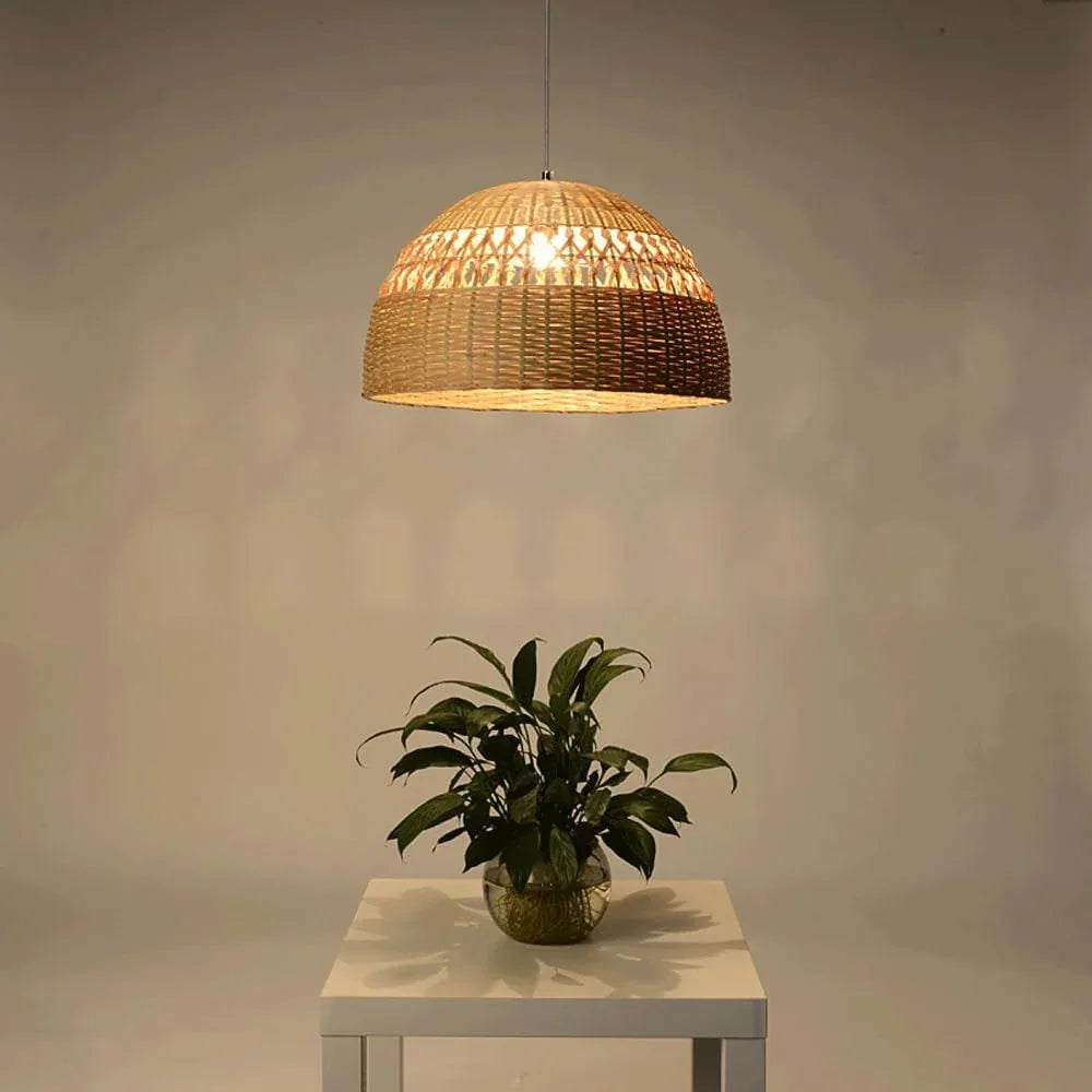 Audara-24-inch Woven Pendant Light Bohemian, Wabi-Sabi, Nordic Multi-Style Ceiling Light Fixture Retro Lamp Suitable for Bedrooms, Hotels, Study Rooms, Dining Areas, Entryways, and More