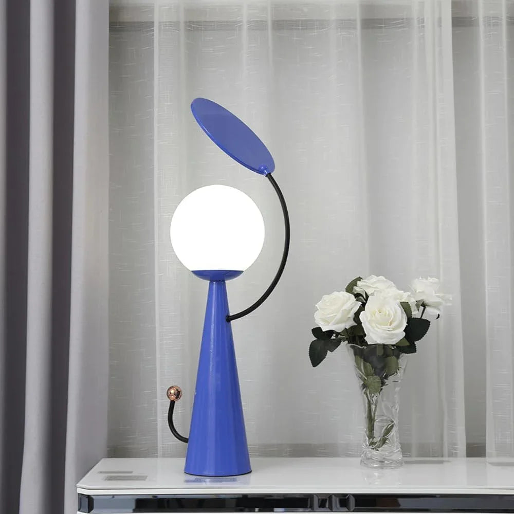 Audara-Creative Modern Bedroom Bedside Desk Light Minimalist Metal Spherical White Glass Desk Lamp Cosy Study Apartment Dormitory Office Table Lamp Restaurant Bar Decoration Lighting Fixture