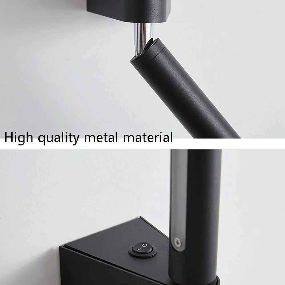 Audara-Scandinavian Minimalist Wall Lamp Bedroom Bedside Wall Lights Modern Stylish Reading Sconces with Switch Rotatable Mounted Lighting Fixture