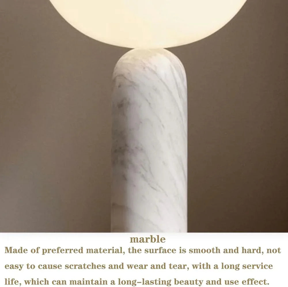 Audara-Scandinavian Minimalist Bedroom Bedside ReadDesk Light Creative Design Glass Marble Desk Lamp Living Room Counter Study Office Table Lamp Hotel Front Desk B&B Clubhouse Lighting Fixture