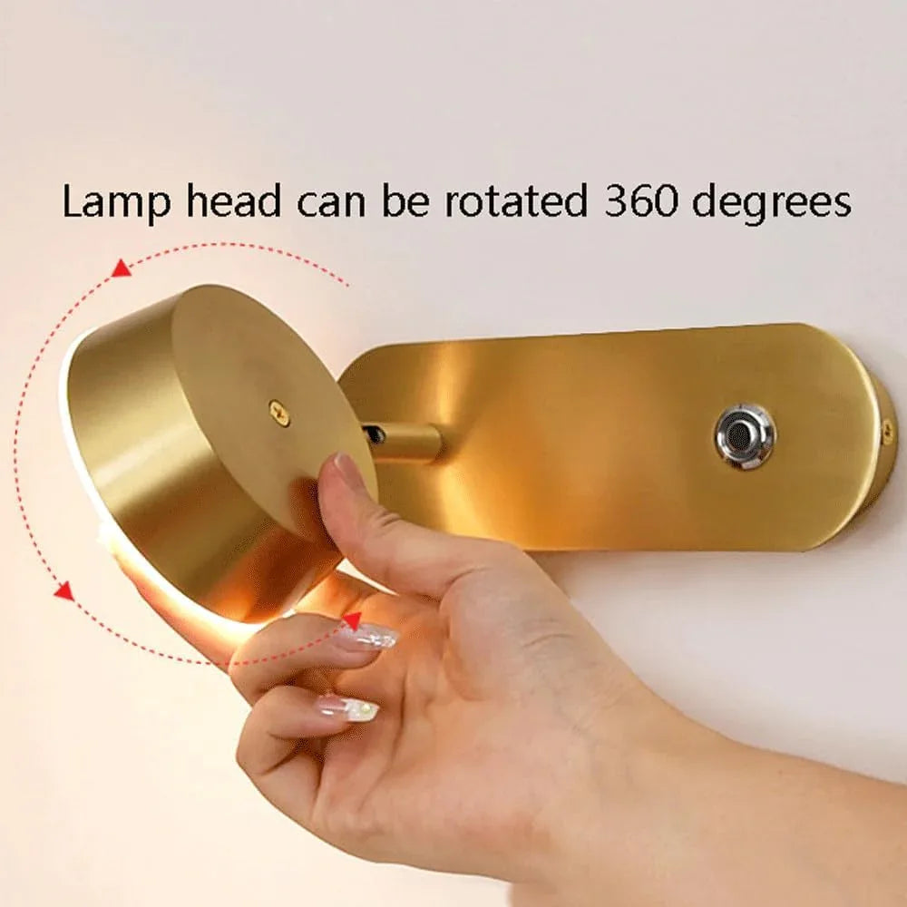 Audara-Scandinavian Full Copper Wall Lamp Living Room Bedroom Backdrop Wall Lights Mid Century Style Sensor LED Sconces Corridor Aisle Stairs Mounted Lighting Fixture