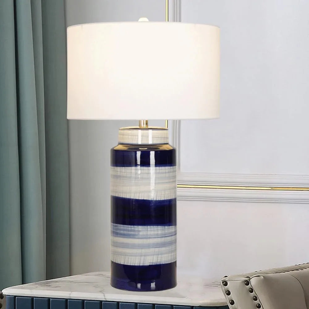 Audara-Scandinavian Fabric Ceramic Desk Light Luxury Living Room Office Desk Lamp Study Room Bedroom Tea House Table Lamp Restaurant B&B Hotel Front Desk Decoration Lighting Fixture