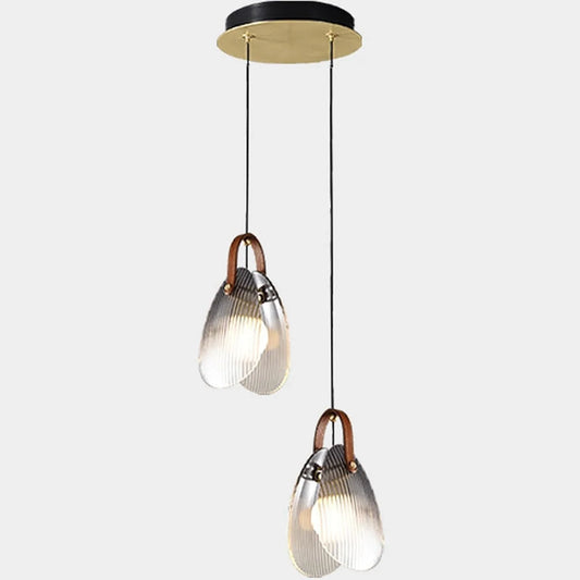 Audara-Crystal Pendant Light, 5.5in, European Modern Minimalist Style, Double Bulb, Suitable For Installation In Various Spaces Such As Bedrooms, Hotels, Restaurants, Entryways, Cafes, And Kitchen Isl