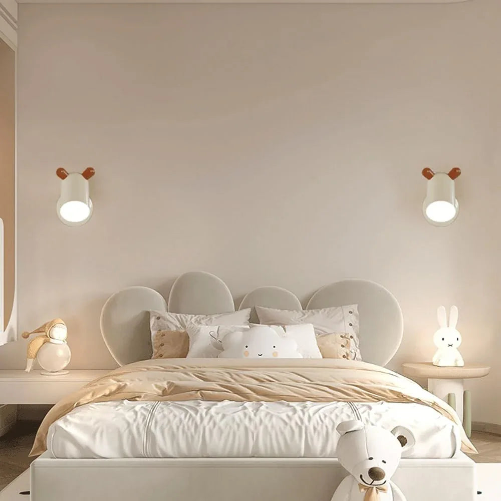 Audara-Children's Room Art Wall Lamp Creative Eye Protection Bedside Wall Lights Cartoon Study Reading Sconces French Cream Wind Decoration Mounted Lighting Fixture