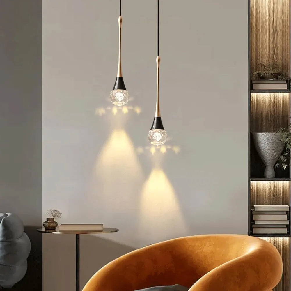 Audara-Crystal Pendant Light, Suitable For Bedside Bedrooms, Minimalist Ceiling Lights, Hotels, Entryways, Kitchen Islands, And Other Spaces. Compatible With Various Styles Including Bohemian And Euro